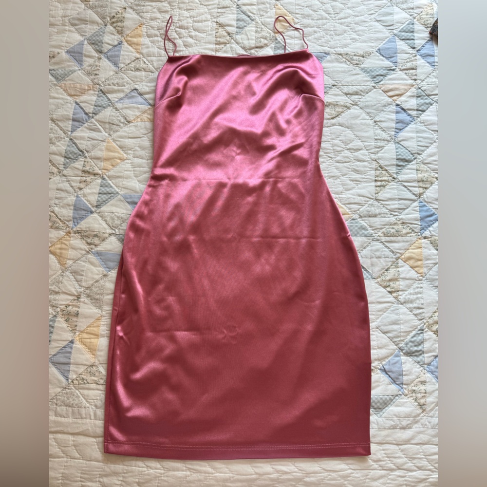 Windsor pink satin cocktail dress